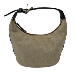 Dooney & Bourke Vintage Signature Small Shoulder Bag Hobo Bucket Y2K Fabric Zip